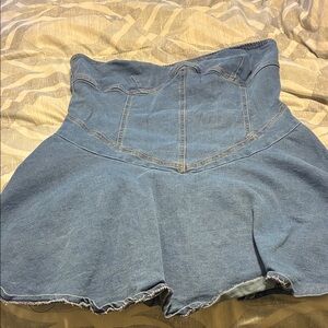 High-Waist Blue Denim Women’s Shorts